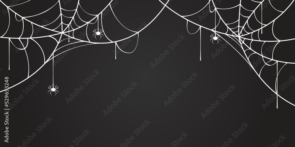 spider web background, halloween template - obrazy, fototapety, plakaty 