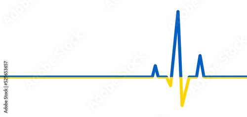 Ukrainian flag heartbeat line