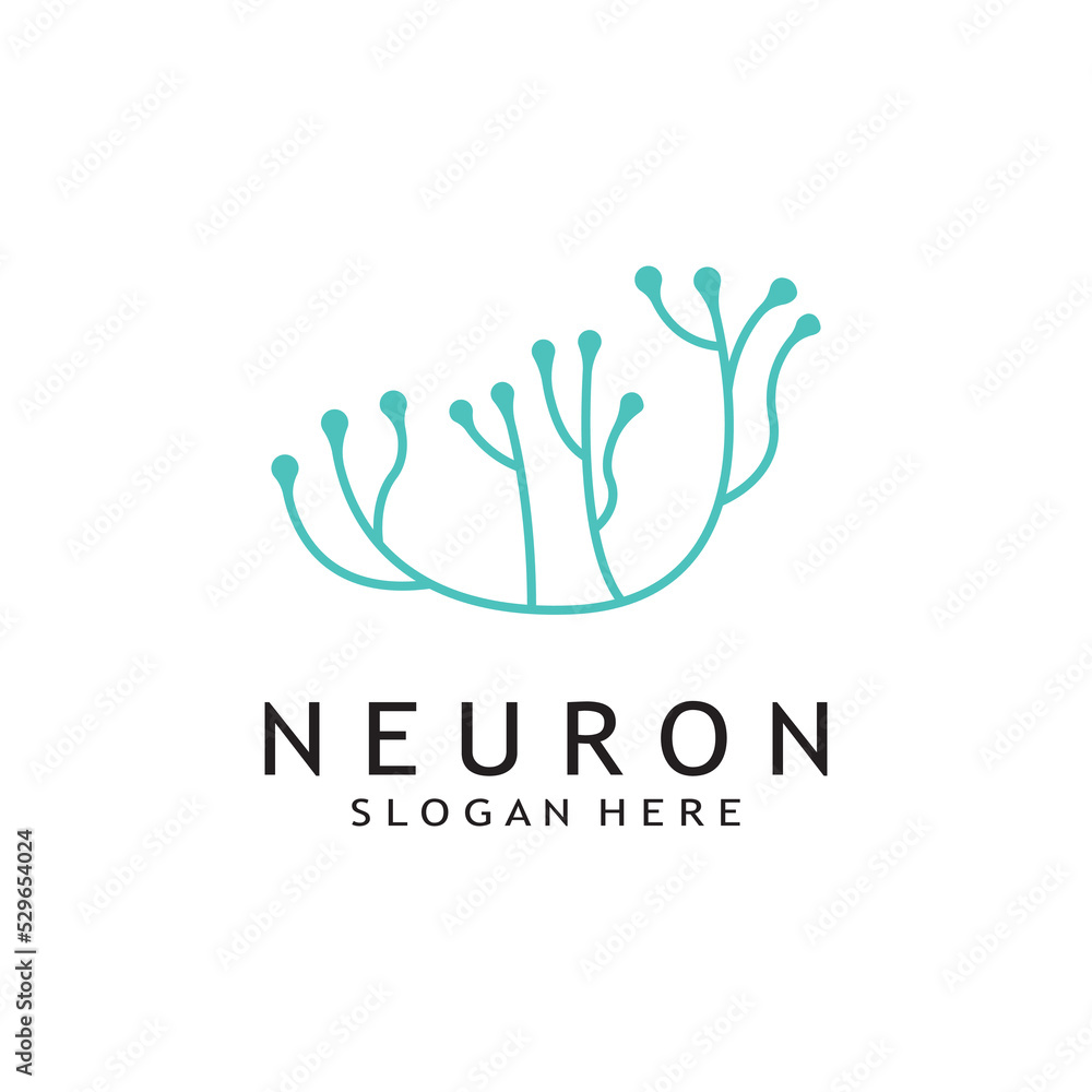 nerve cell logo or neuron logo with vector template nerve cell logo or neuron logo with vector template