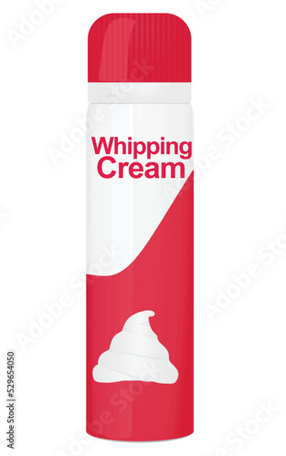 Fotografie, Obraz Whipping cream bottle. vector illustration
