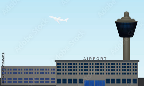 Airport building terminal. vector illustration