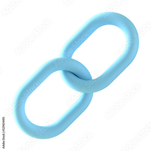 3d floating element web link icon 