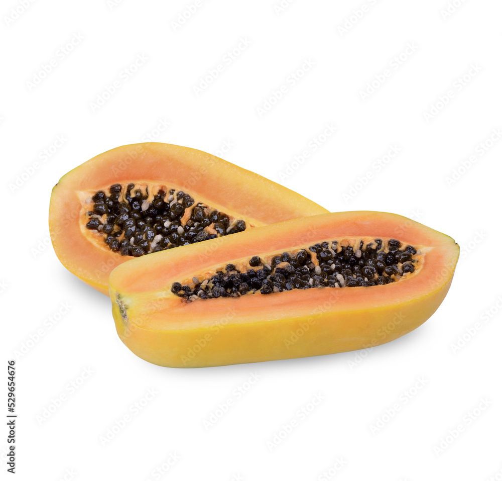 ripe papaya sliced isolated on transparent background (.PNG) ripe papaya sliced isolated on transparent background (.PNG)