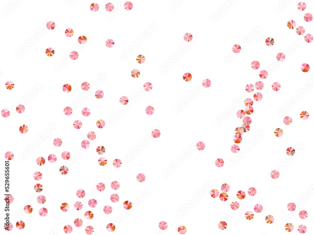 Pink gold paillettes confetti placer vector background. Birthday anniversary greeting card background. Elegant glossy bead particles party decoration. Birthday celebration confetti.