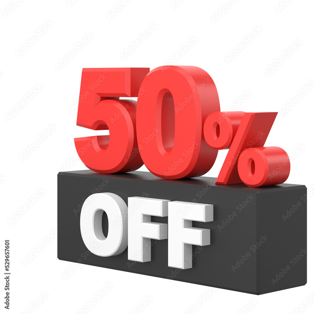 3D fifty percent off. 50% off. Black Friday sale. 3D fifty percent off. 50% off. Black Friday sale.