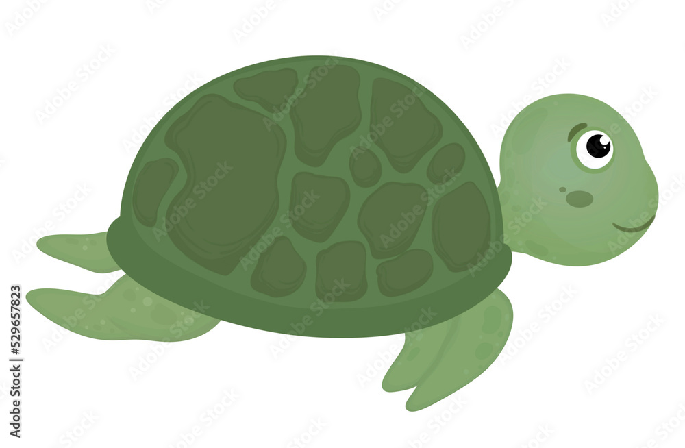 Obraz premium Green Turtle Character