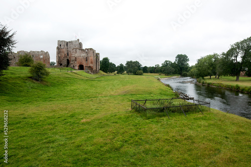 Ruins of Brough Castle, by the River Eamont, Cumbria, England.