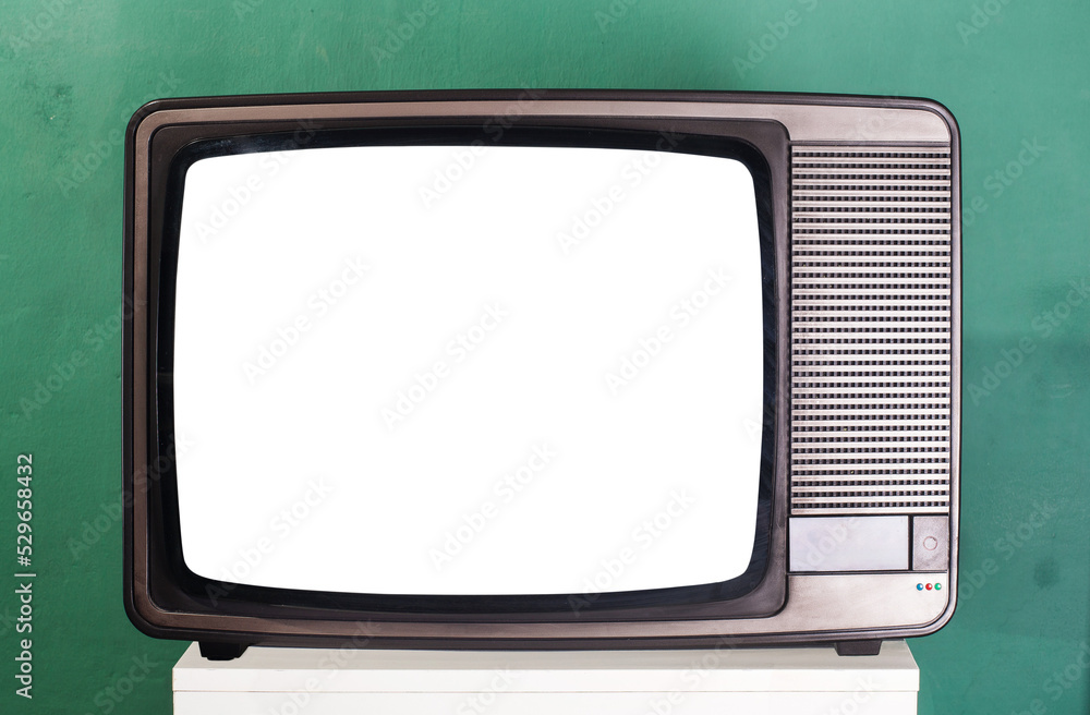 View of old television with transparent screen