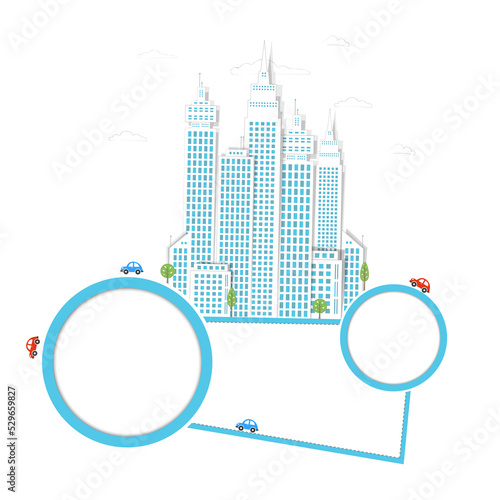 Abstract city on a transparent background.