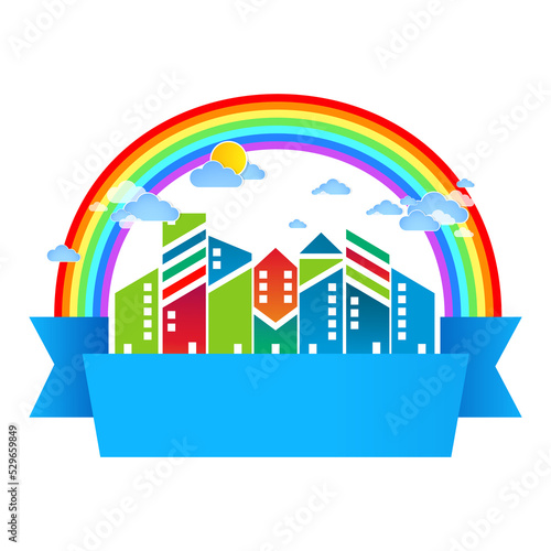 Abstract city on a transparent background.