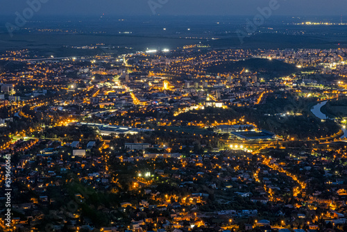 Nitra town from Zobor hill, Slovakia, night scene photo