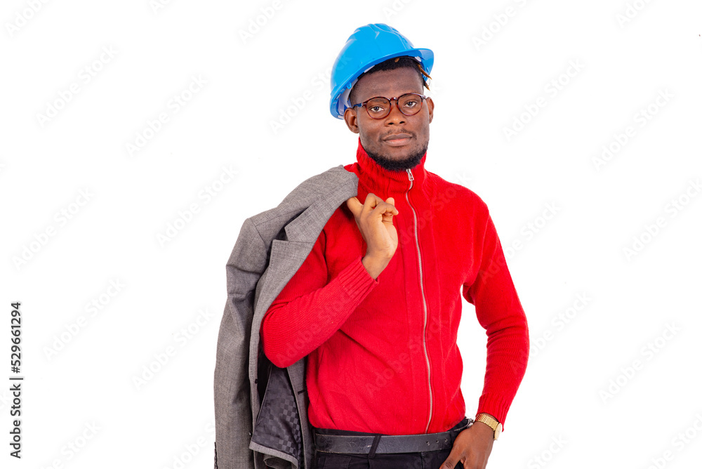 young business man engineer in construction. young business man engineer in construction.