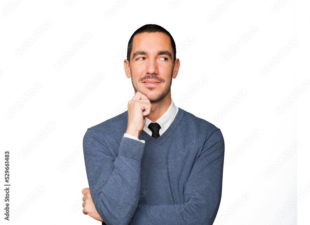 Satisfied young man with crossed arms gesture Satisfied young man with crossed arms gesture