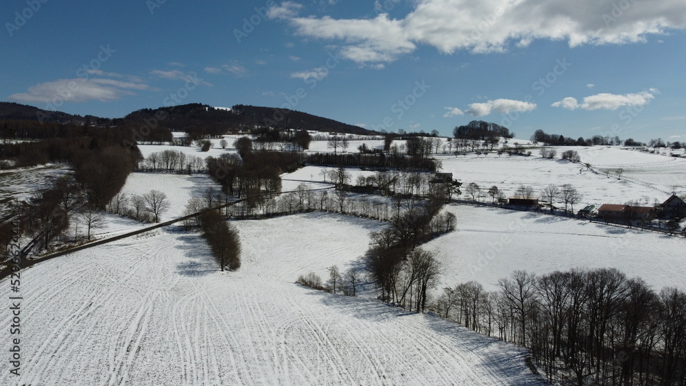 Panorama der Schwarzen Berge der Rhön im Winter