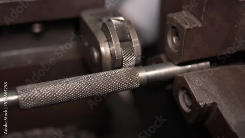 Centre Lathe turning operations - Knurling. Knurling is a process of impressing a diamond shaped or straight line pattern into the surface of a workpiece by using specially shaped hardened metal wheel photo