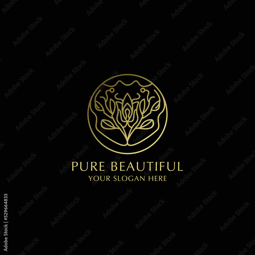 Pure beautiful logo icon vector image Pure beautiful logo icon vector image
