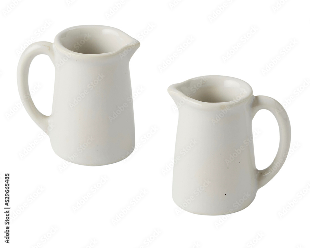 Set white cup, side view Isolated on white background. Set white cup, side view Isolated on white background.
