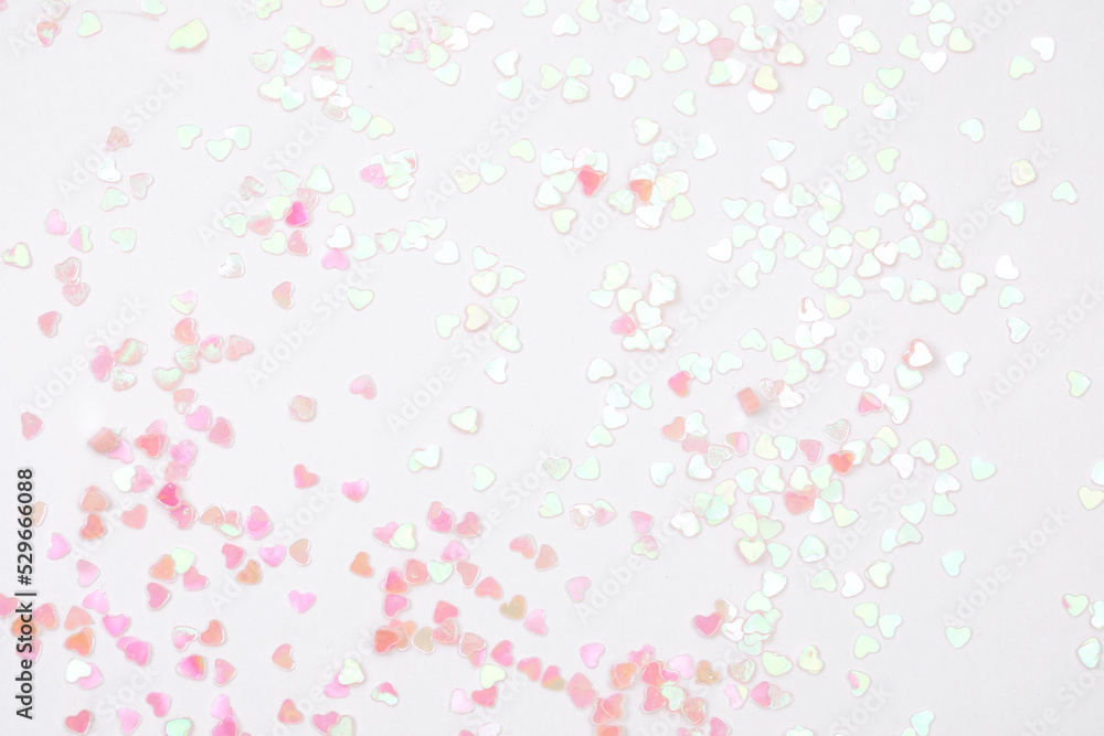 sparkles hearts on white background with text place - Image sparkles hearts on white background with text place - Image
