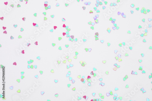 sparkles hearts on white background with text place - Image