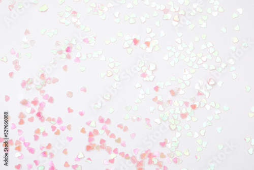 sparkles hearts on white background with text place - Image