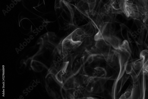 Smoke steam set on black color background