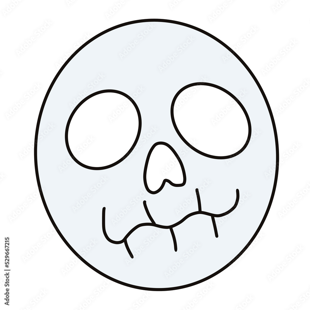 Cute Halloween skeleton mask cartoon illustration Cute Halloween skeleton mask cartoon illustration