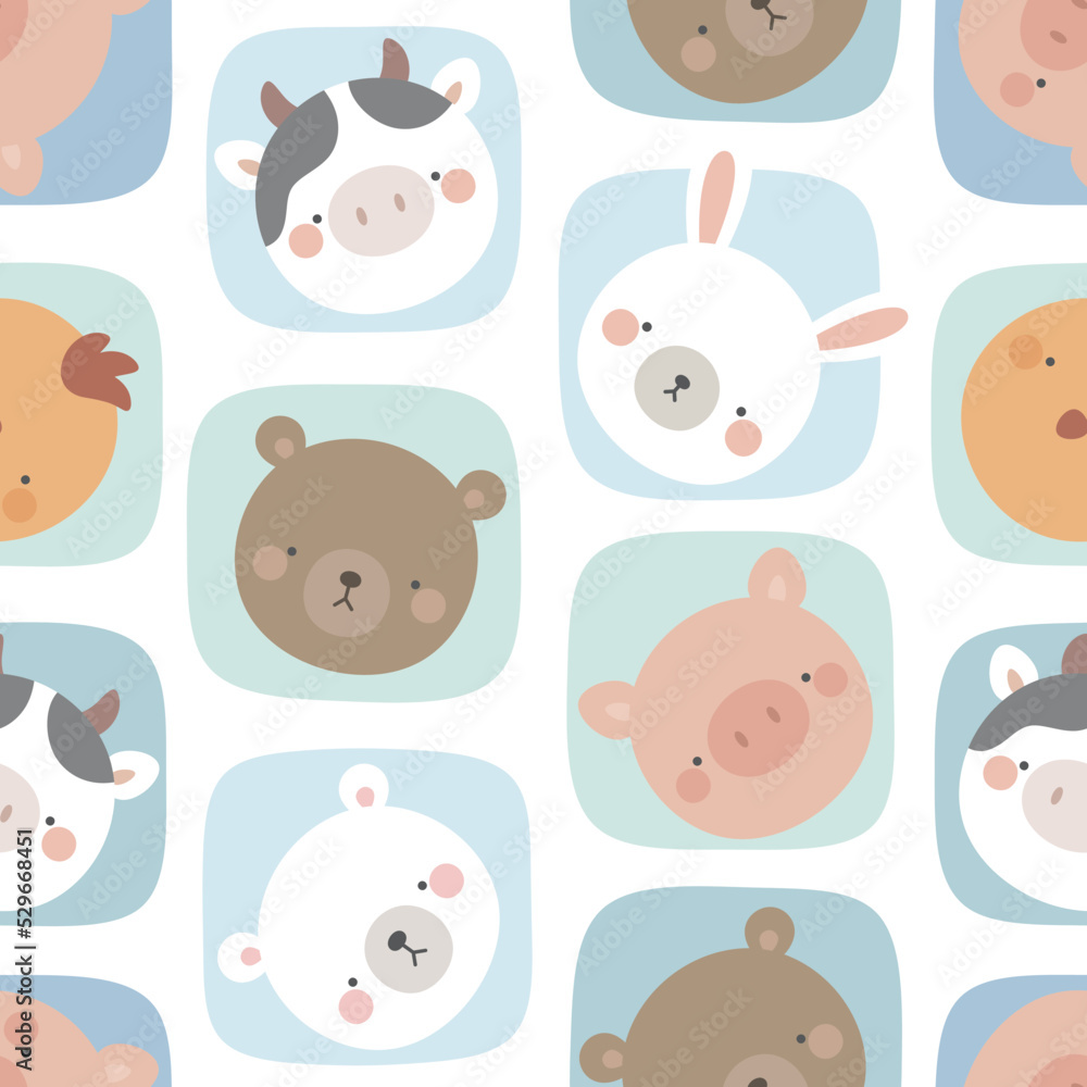 Seamless farm animals pattern Seamless farm animals pattern