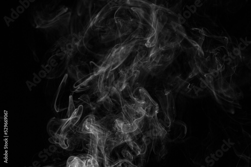 Smoke steam set on black color background