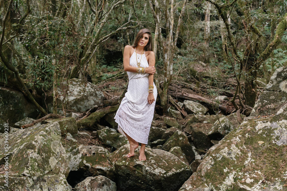 woman in a forest woman in a forest