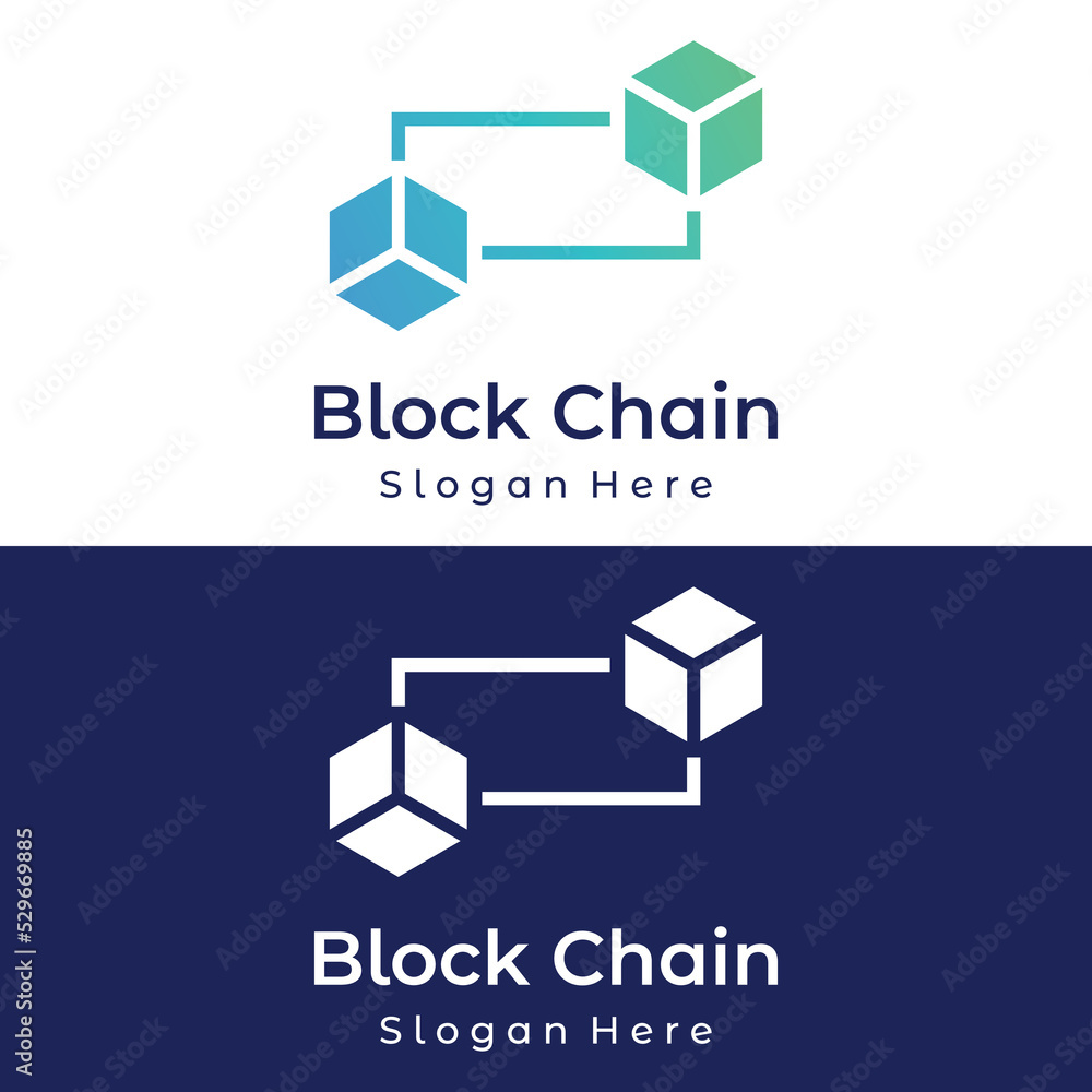 Block chain logo template design.Geometric block chain with hexagons, modern technology box. Block chain for business, technology and data signs. Block chain logo template design.Geometric block chain with hexagons, modern technology box. Block chain for business, technology and data signs.