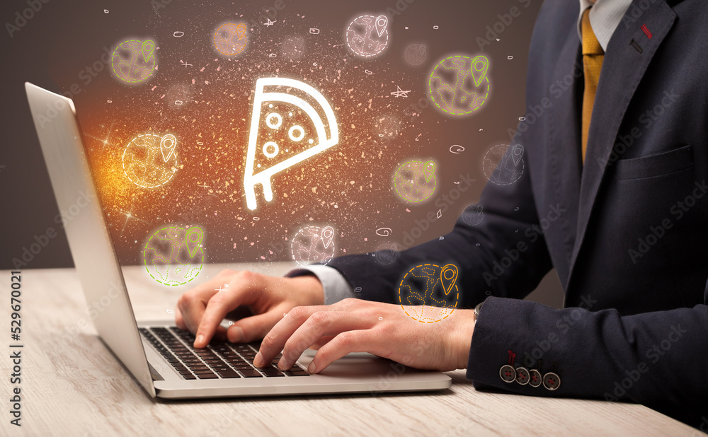 Hand searching for recipes on the internet Hand searching for recipes on the internet