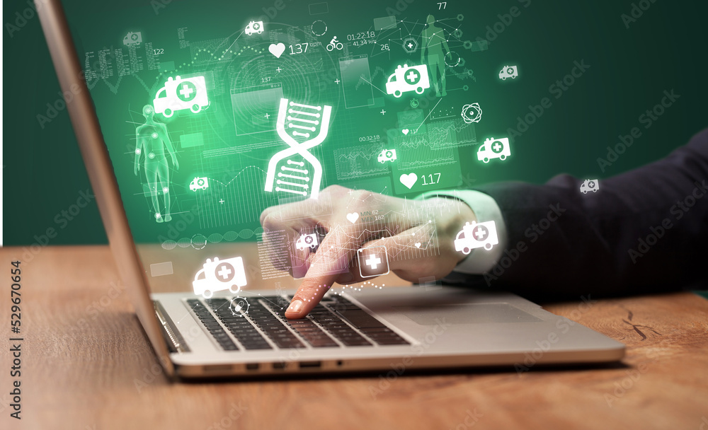 hand browsing on the internet for medical issues