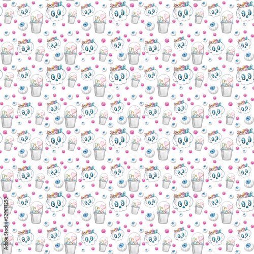 Halloween seamless pattern background with candy.