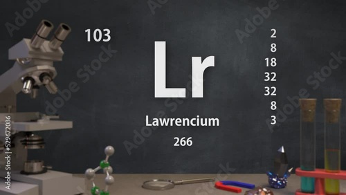 Element 103 Lr Lawrencium of the Periodic Table Infographic photo