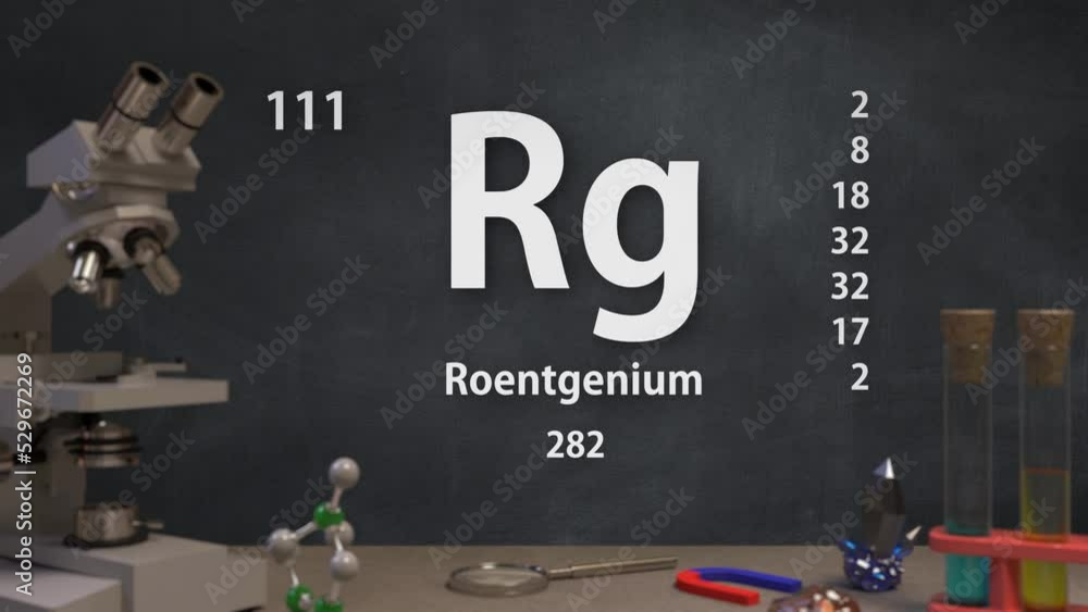 Element 111 Rg Roentgenium of the Periodic Table Infographic vídeo de ...