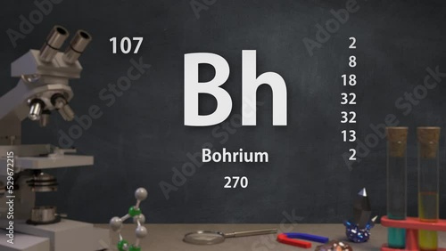 Element 107 Bh Bohrium of the Periodic Table Infographic photo