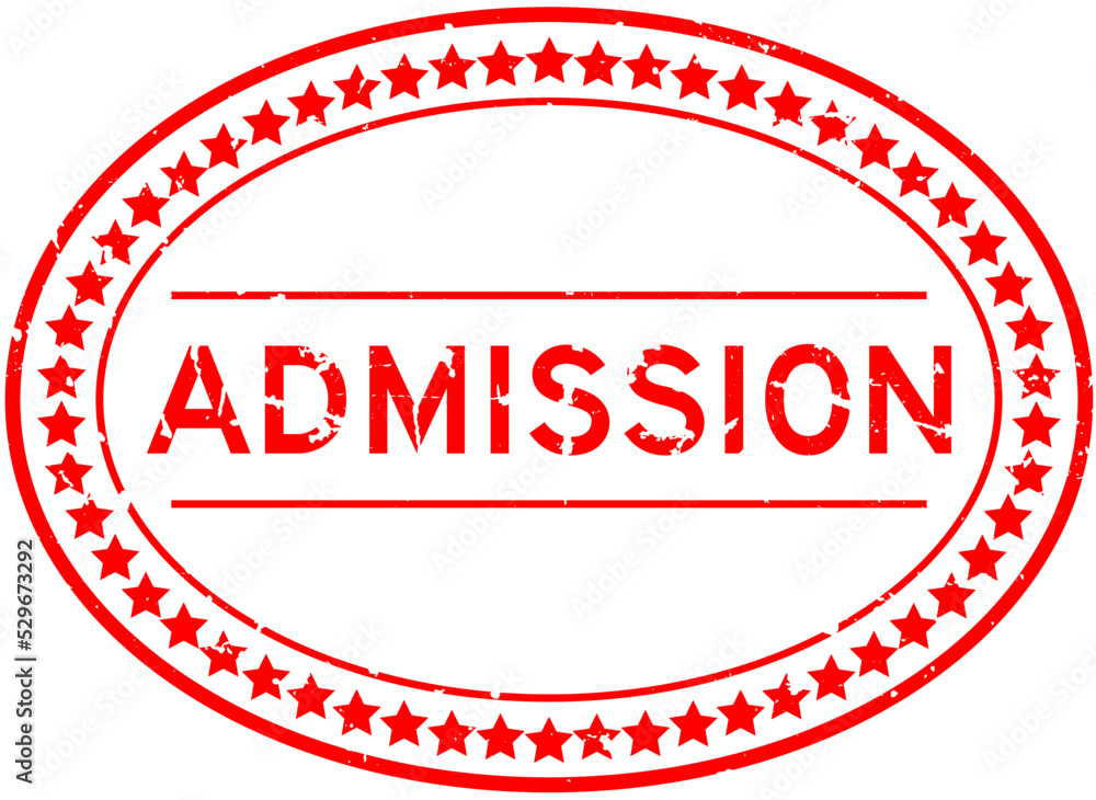 Grunge red admission word oval rubber seal stamp on white background Grunge red admission word oval rubber seal stamp on white background