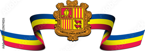 andora flag with ribbon behind