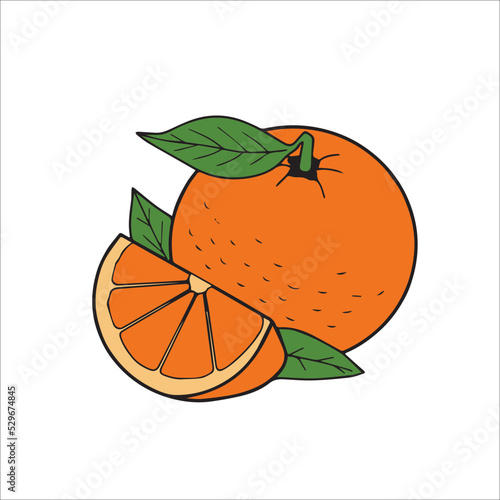 orange fruit with leaves
