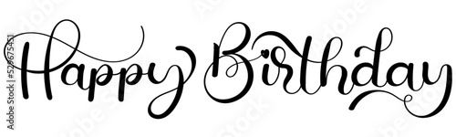 Happy Birthday text calligraphy vector illustration 