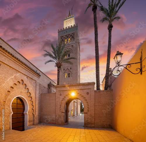 Fototapeta Koutoubia Mosque at twilight time, Marrakesh, Morocco
