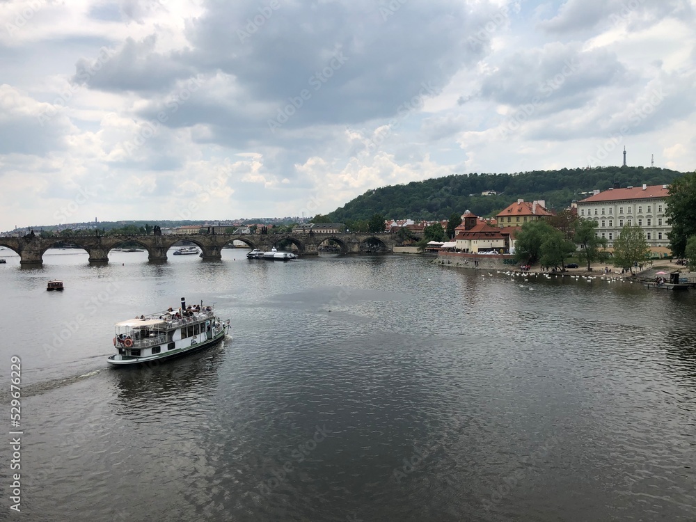 motor ship Prague Czech Republic river