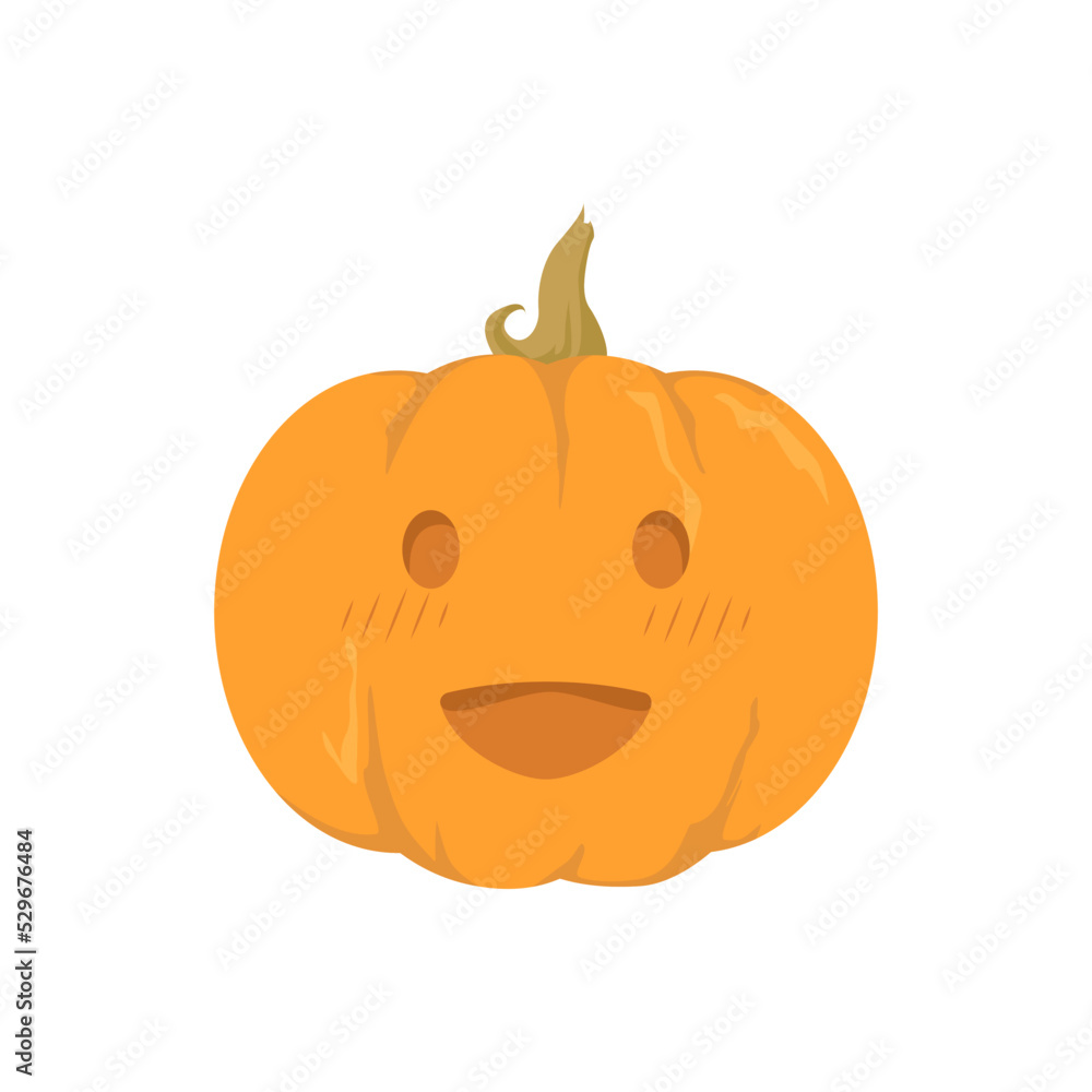 Illustration of a Halloween pumpkin with a carved happy and funny face. Vector isolated on white background Illustration of a Halloween pumpkin with a carved happy and funny face. Vector isolated on white background