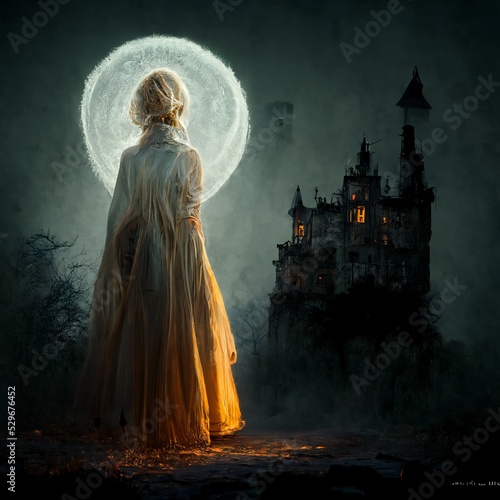 Gothic Witch in a Castle Environment