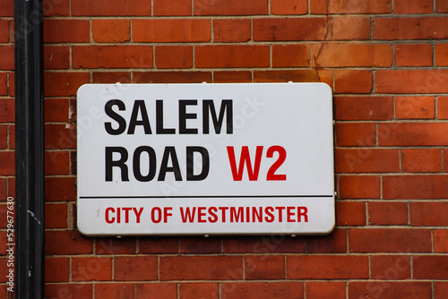 Photography Salem street sign in london