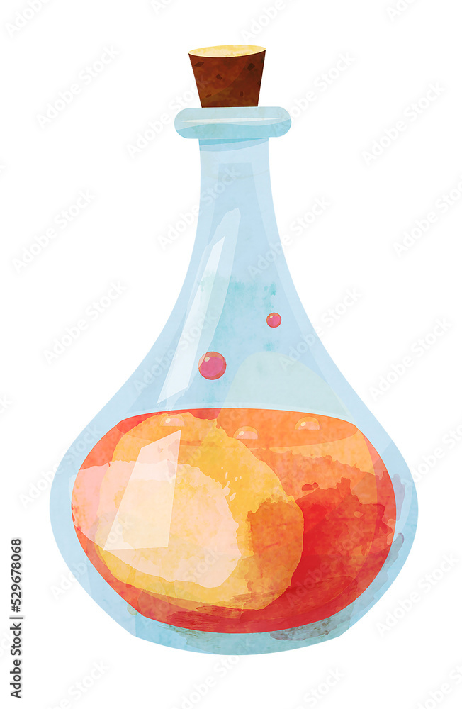 A vial with red magic potion A vial with red magic potion