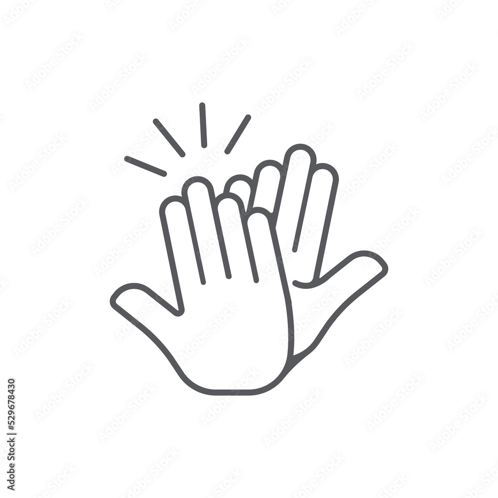 High five icon. Hands celebrating linear icon design. hand icon. Vector illustration High five icon. Hands celebrating linear icon design. hand icon. Vector illustration