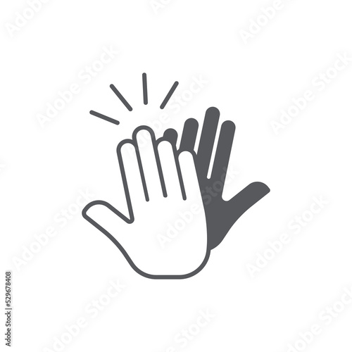 High five icon. Hands celebrating linear icon design. hand icon. Vector illustration