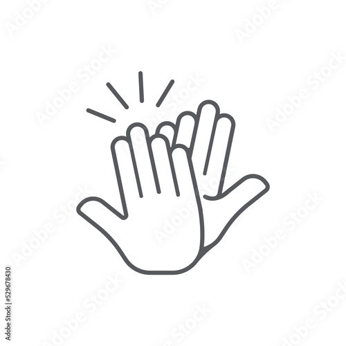 High five icon. Hands celebrating linear icon design. hand icon. Vector illustration
