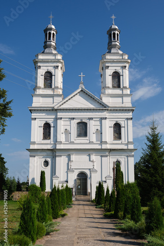 The old ancient catholic church of St Andrew the Apostle in Lyntupy village, Vitebsk region, Belarus.